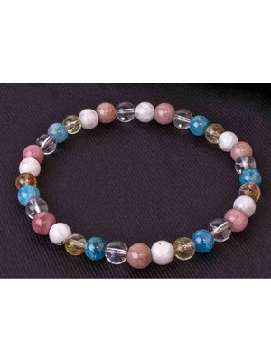Zayıflama Bileklik (Apatit, Ay Taşı, Sitrin, Kristal Kuvars, Rodonit)