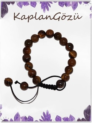 Ayarlnabilir Ipli Parlak Kaplan Gözü Doğal Taş Bileklik