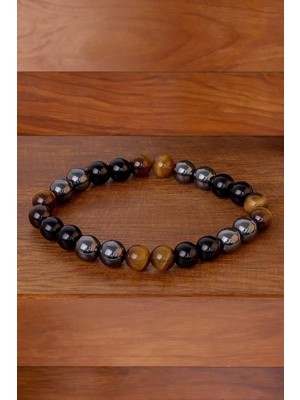 Kaplan Gözü, Hematit ve Oniks Taşı Bileklik