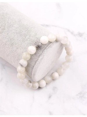 Doğal Taş Ay Taşı Bileklik 8 mm