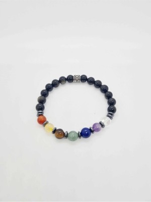 Doğal 7 Çakra Bilekliği Kristalkuvars Ametist Lapis Lazuli Aventurin Kaplan Gözü Sitrin,akik,hematit