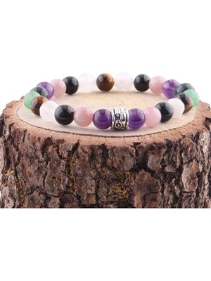 Ametist P.kuvars Obsidyen Ay Taşı Kaplan Gözü Aventurin Kan Taşı 8 mm Doğal Taş Bileklik