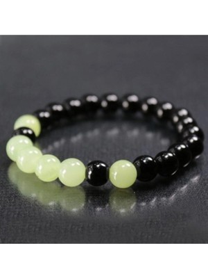 Unisex Oniks Taşı Özel Tasarım Doğal Taş Bileklik