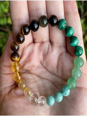 Kaplan Gözü, Dönüşümlü Sitrin, Necef Kuvars, Amazonit, Aventurin, Malakit Doğal Taş Bile