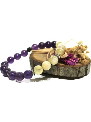 Ametist Sitrin Doğaltaş Bereket Bileklik