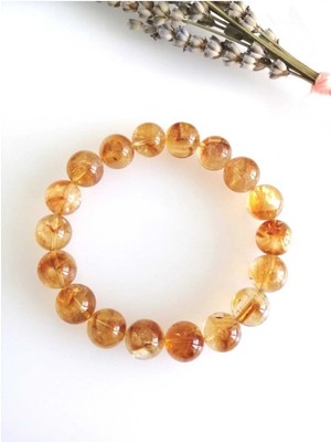 Sitrin Doğal Taş Bileklik 12 mm (Üst Kalite)