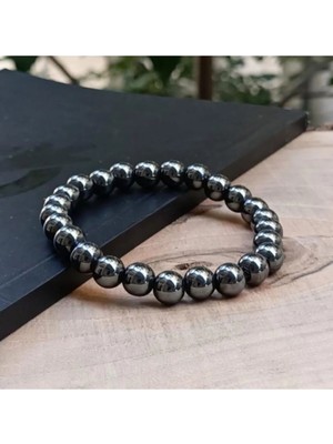 Hematit Doğal Taş 8 mm Bileklik (Stres Bilekliği)