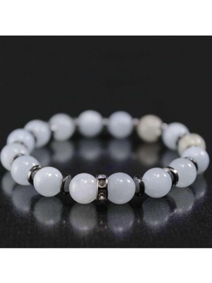 Akuamarin Hematit Doğal Taş Özel Tasarım Bileklik