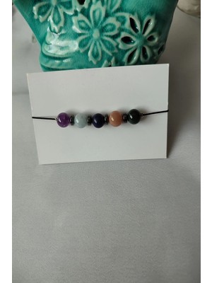 Sertifikalı Terazi Burcu Doğaltaş Bileklik (Ametist.akuamarin.lapis Lazuli.güneş Taşı.yeşil Akik.
