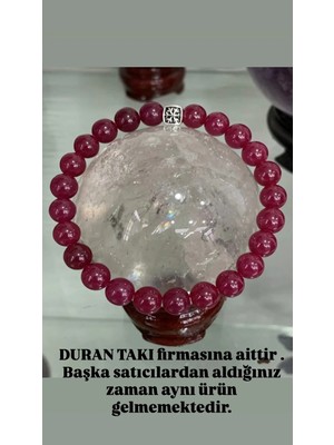 Hakiki Yakut Taşı Gümüş Aparatlı Bileklik