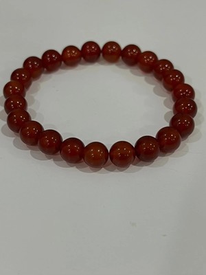 Kırmızı Akik Doğal Taş Bileklik Hediyelik Unisex Bileklik Stres Cesaret ve Odaklanma Taşı