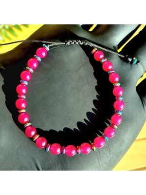 Yakut Doğal Taş Bileklik ( Taş Çapı: 5.1mm ) (El Yapımı Tasarım Ürünler)