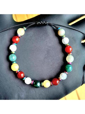 Yengeç Burcu Doğal Taş Bileklik > Ay Taşı - Aytaşı - Yosun Akik - Kalsit - Karnelyan Akik