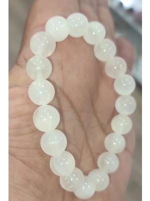 Selenit Taşı 10 mm Natural Doğaltaş Bileklik