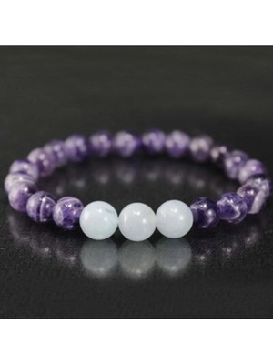 Akuamarin  ametist Özel Tasarım Doğal Taş Bileklik