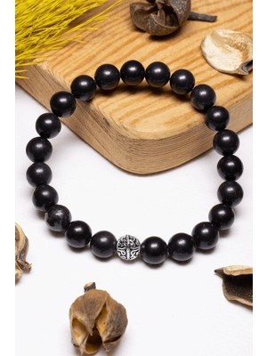 Sertifikalı Aaa+ Kalite Shungite - Şungit Taşı Bileklik - Gümüş Aparatlı