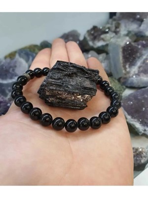 Turmalin 8mm Doğal Taş Bileklik Turmalin Taşı Hediyeli