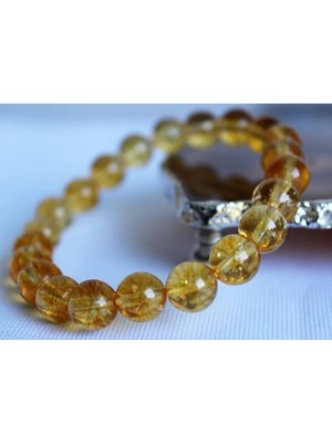 Sitrin Doğal Taş Bileklik 8 mm (Para Taşı)