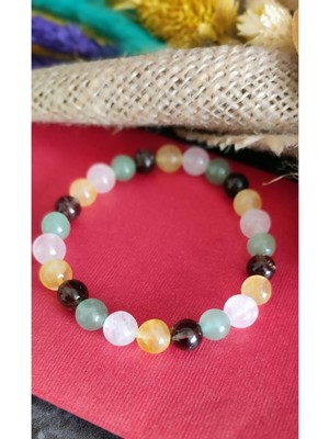 Sitrin/pembe Kuvars/aventurin/dumanli Kuvars Bileklik ( 8 Mm)