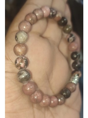 Rodonit Taşı 8 mm Natural Doğaltaş Bileklik