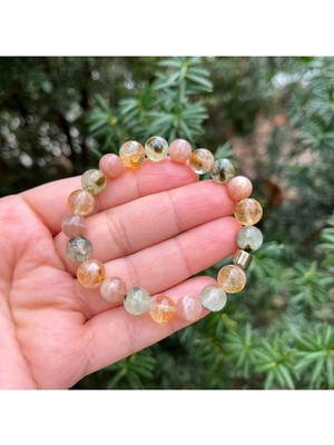 Sitrin, Prinayt ve Güneş Taşı Doğal Taş Bileklik 8 mm