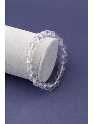 Kristal Kuvars Doğal Taş Bileklik 6 mm