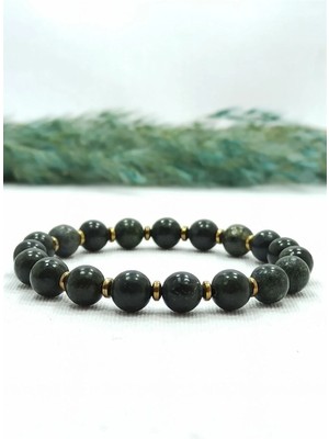 Yılan Taşı(Serpantin) Hematit Doğal Taş Kadın Bileklik Rio