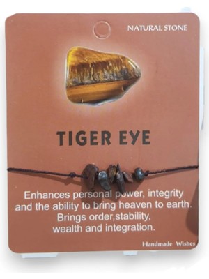 Kaplan Gözü Doğal Taş Makremeli Bileklik