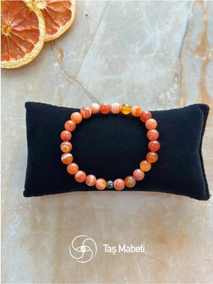 Karnelyan Akik (Stress Taşı) Bileklik