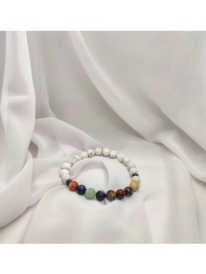 Havlit, Opal , Amazonit, Murano Kuvars, Yıldız Taşı, Kaplan Gözü Gezegenler Doğal Taş Bileklik