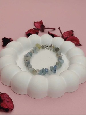 Açık Mavi Akuamarin  Taşı Doğal Taş Bileklik
