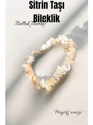 Doğal Taş Sitrin Taşı(Bolluk/bereket) Bileklik
