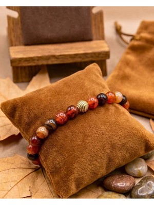 Doğal Akik Taşı Bileklik - Stres Azaltıcı ve Enerji Dengeleyici Şık Doğal Taş Tasarım