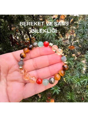 Bolluk Bereket ve Şans Bilekliği Doğal Taş Karma Tasarım 8 mm