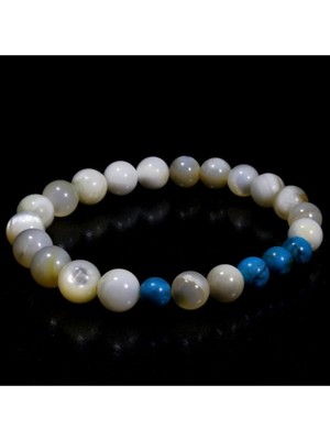 Gerçek Turkuaz ve Sedef Doğal Taş Bileklik