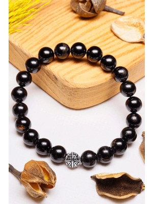 Sertifikalı Aaa+ Kalite Siyah Turmalin Taşı Bileklik - Gümüş Aparatlı