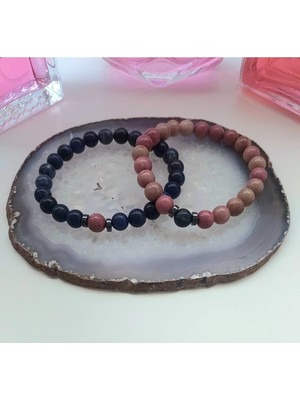 Rodonit Sodolit Taşı Sevgili Bilekliği 8mm