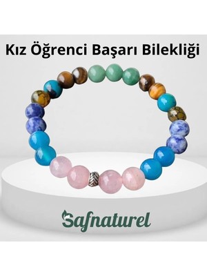 Kız Öğrenci Başarı Bilekliği Kaplan Gözü, P. Kuvars Turkuaz, Akik, Sodalit, Aventurin