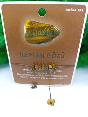 Kaplan Gözü Doğal Taş Makremeli Bileklik