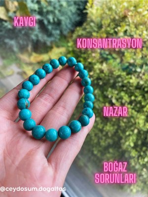 Turkuaz (Firuze) Doğal Taş Bileklik 8 mm