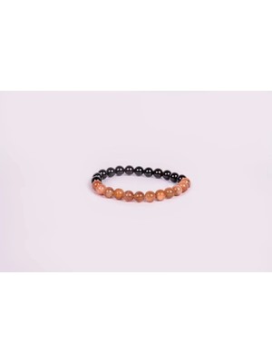 Güneş Taşı & Turmalin Doğal Taş Bileklik 8mm
