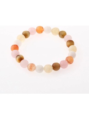 Ay Taşı, Dönüşümlü Sitrin, Pembe Kuvars, Kaplan Gözü, Karnelyan Akik Doğal Taş 8 mm Bil