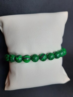 Yeşil Siyah Malakit Taşı Doğaltaş Bileklik Unisex