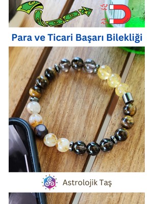 Para ve Ticari Başarı Doğal Taş Bilekliği (Para Mıknatısı)