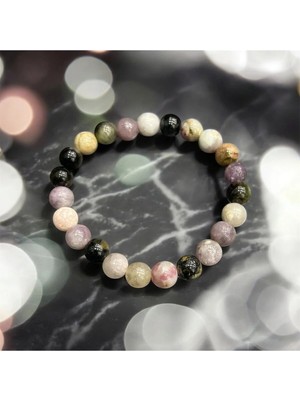 Aurastone Renkli Turmalin Doğal Taş 8mm Bileklik