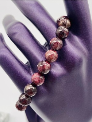 Doğal Lal Granat Taşı Bileklik 8mm