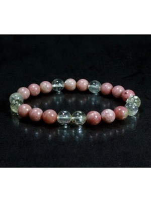 Doğal Taş Rodonit - Sitrin Taşı (Depresyon Anksiyete Bilekliği)