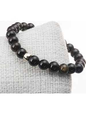 Golden Obsidyen Taşı Bileklik-8 mm