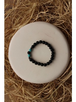 Turkuaz Havlit & Lav Taşı & Oniks & Hematit Doğaltaş Bileklik