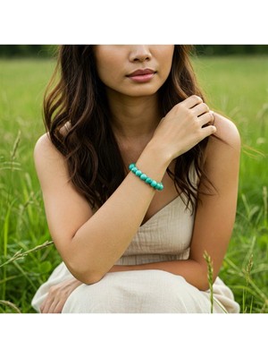 Turkuaz Doğal Taş Bileklik 8mm Özel Tasarım